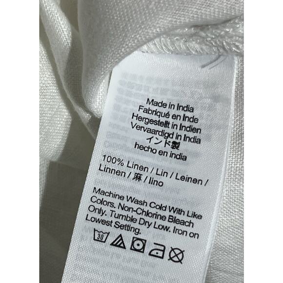 J Crew Tunic Shirt Dress in Linen Medium White Midi Button Up Coastal Breezy - Picture 8 of 9